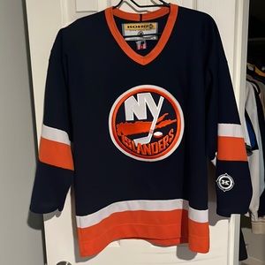 Orange & Navy Blue NY Islander hockey Jersey